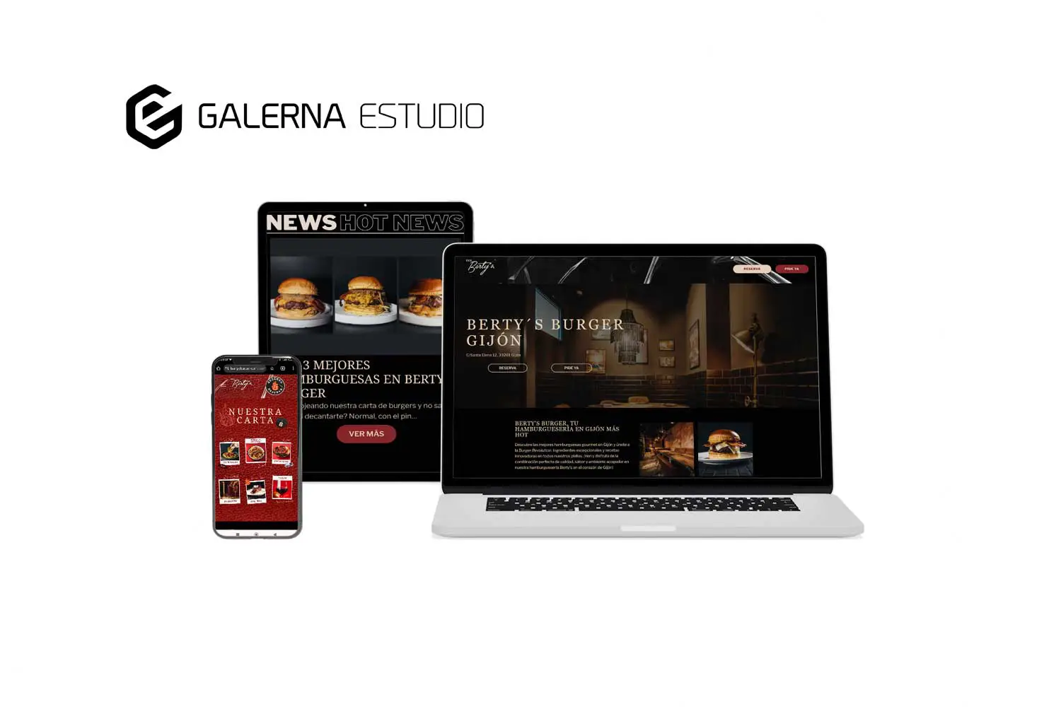 Hosting web soporte técnico página Wordpress Bertys Burger
